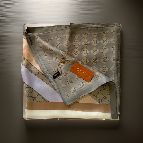 Gucci scarf silk - black, beige