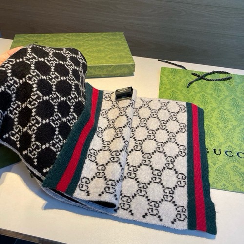 Gucci jacquard knit scarf - knit,