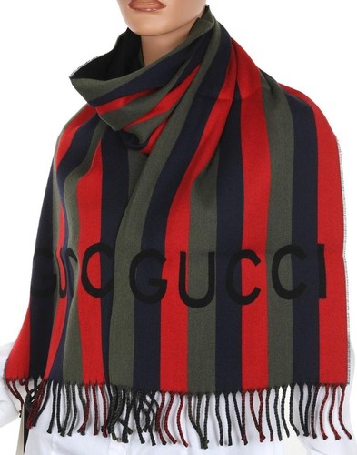 New gucci striped logo wool - gucci,