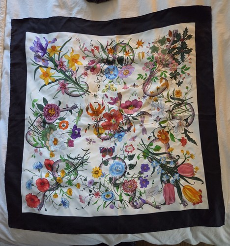 Gucci flora snake 90cm silk - gucci,
