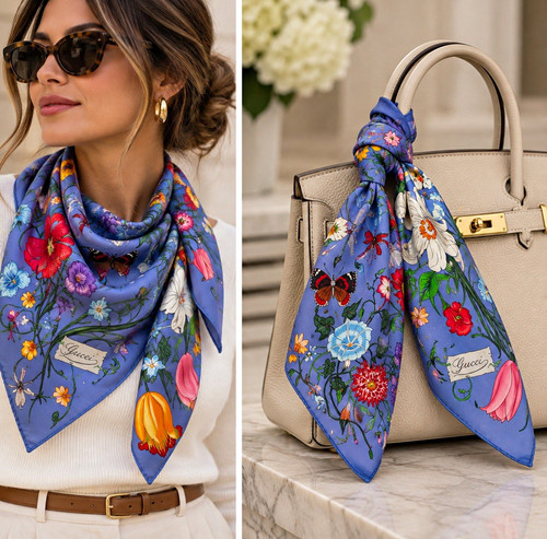 Gucci silk twill square scarf - gucci,