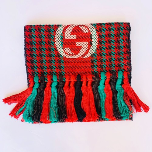 Gucci unisex red green wool - red-green,