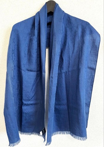 Gucci navy pattern scarf - gg,