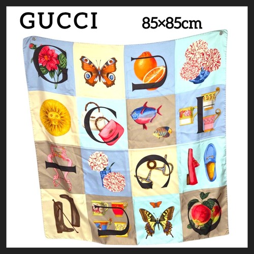 Gucci large scarf 85x85cm silk - gucci,