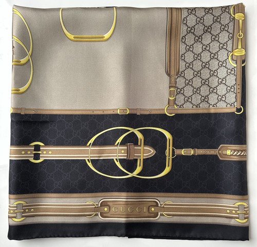 Gucci silk scarf logo - gucci,