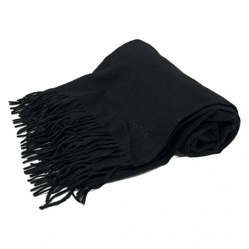 Gucci black cashmere scarf - black,