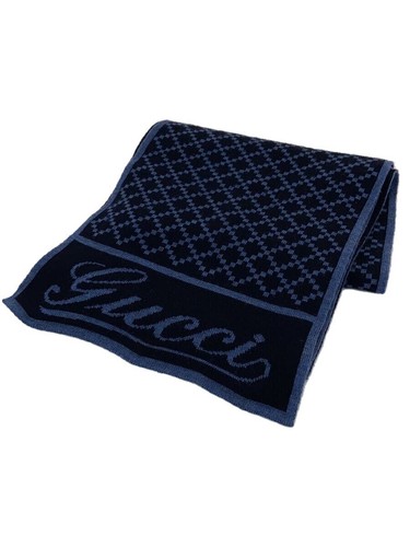 Gucci navy knit scarf - gucci,
