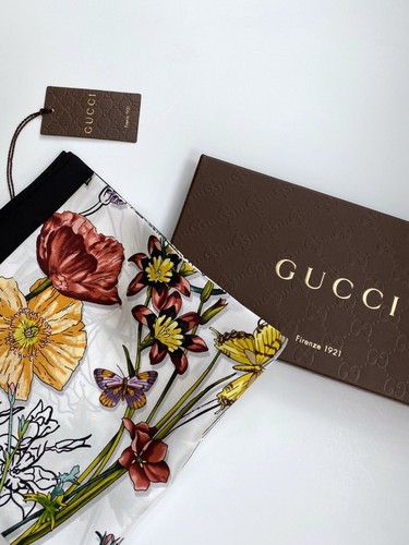 New gucci scarf with box - new, flora