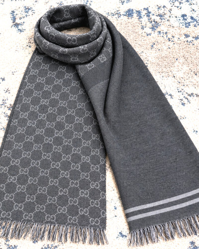 Gucci logo wool scarf - gucci, gg